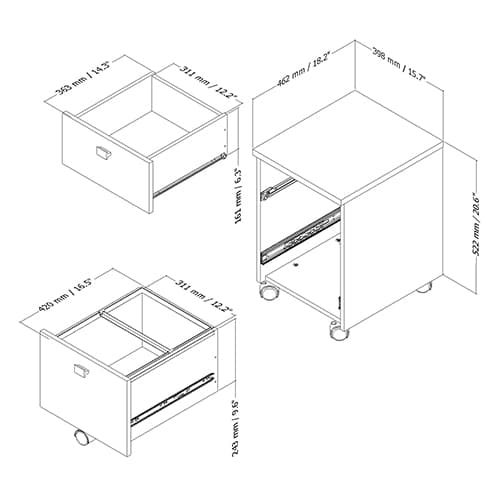 South Shore Interface File Cabinet - Grey