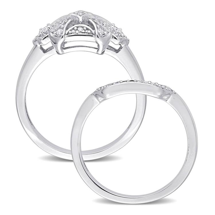 Diamond Classics™ 1/5ctw. Diamond Sterling Silver Bridal Ring Set