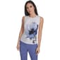 Petites Calvin Klein Sleeveless Pleat Front Large Placed Flower - image 1