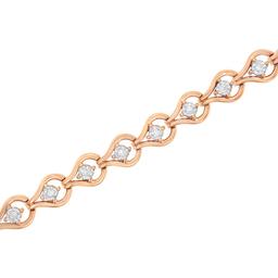 Diamond Classics™ Rose Gold Silver Diamond Link Bracelet