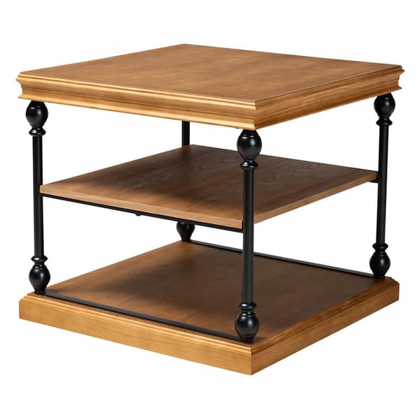 Baxton Studio Sebastian Wood 3-Tier End Table