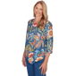 Petite Alfred Dunner Classics 3/4 Sleeve Garden Floral Blouse - image 3