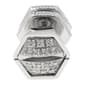 Mens Lynx Stainless Steel Mano Stud Hex White Diamond Earring - image 2