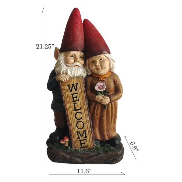 Hi-Line Gift Robert & Sofia Standing Gnome Couple Garden Statue