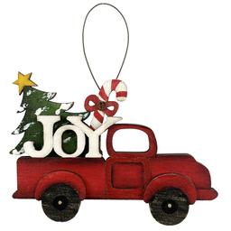 Red Truck wtih Christmas Tree/Candy Cane/Joy Ornament