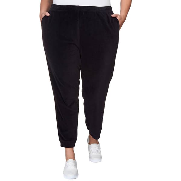 Plus Size Alfred Dunner Drama Queen Velour Jogger Pants - image 
