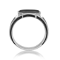 Mens Lynx Stainless Steel Black Agate & Black Resin Ring - image 4