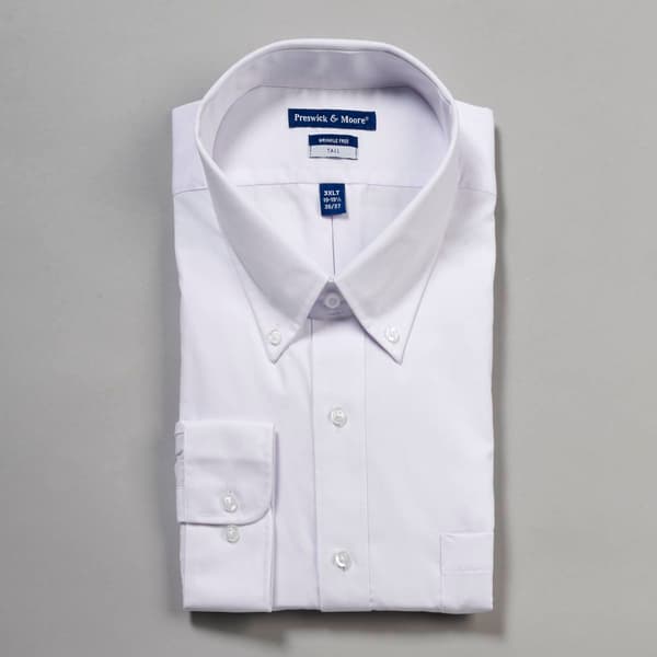 Mens Big & Tall Preswick & Moore Wrinkle Free Dress Shirt  White - image 