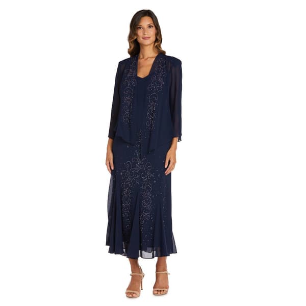 Womens R&M Richards 2pc. Beaded V-Neck Jacket Dress - image 