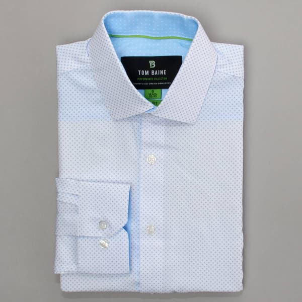 Mens Tom Baine Regular Fit Performance Dress Shirt - Blue Dots - image 