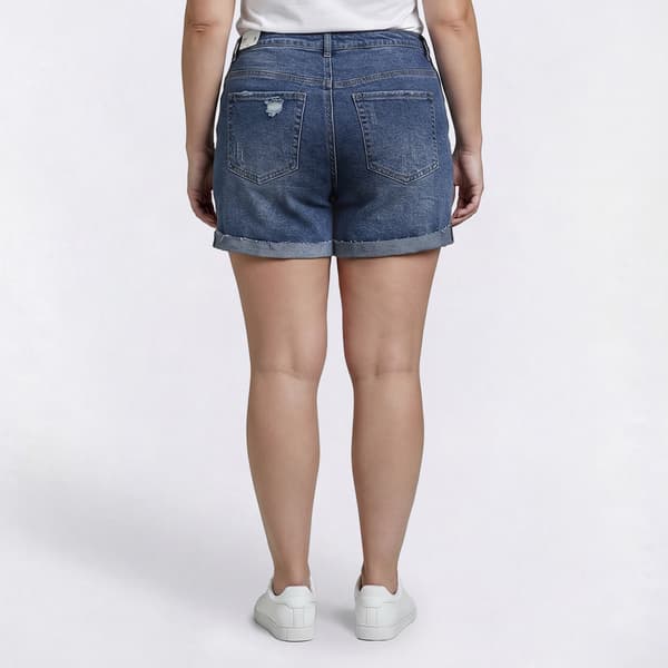 Juniors Plus Madden Girl Destructed Fray Flip Cuff Shorts
