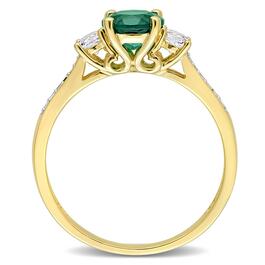 Gemstone Classics&#8482; White Sapphire & Lab Created Emerald Ring