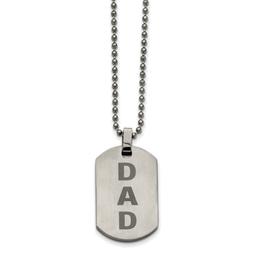 Mens Gentlemen's Classics(tm) Laser Etched Dad Dog Tag Necklace