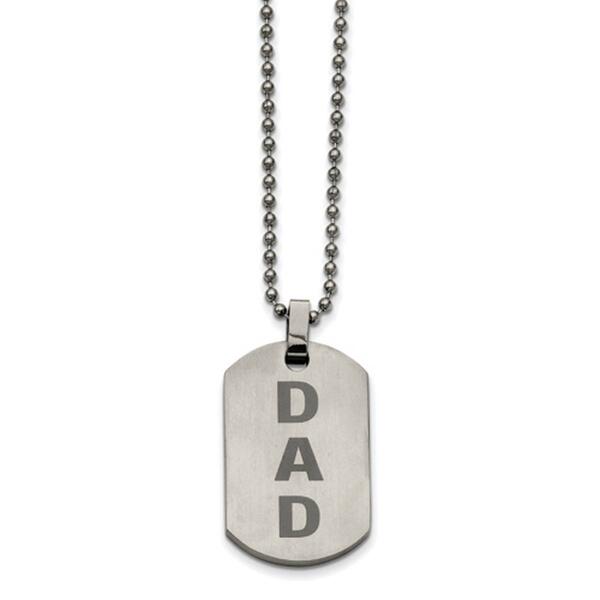 Mens Gentlemen's Classics&#40;tm&#41; Laser Etched Dad Dog Tag Necklace - image 