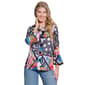 Womens Ali Miles 3/4 Sleeve Button Front Abstract Blouse - image 1