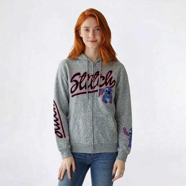 Juniors Lilo & Stitch Triple Hit Back Screen Zip Up Hoodie - image 