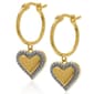 Accents by Gianni Argento Diamond Heart Drop Hoop Earrings - image 1