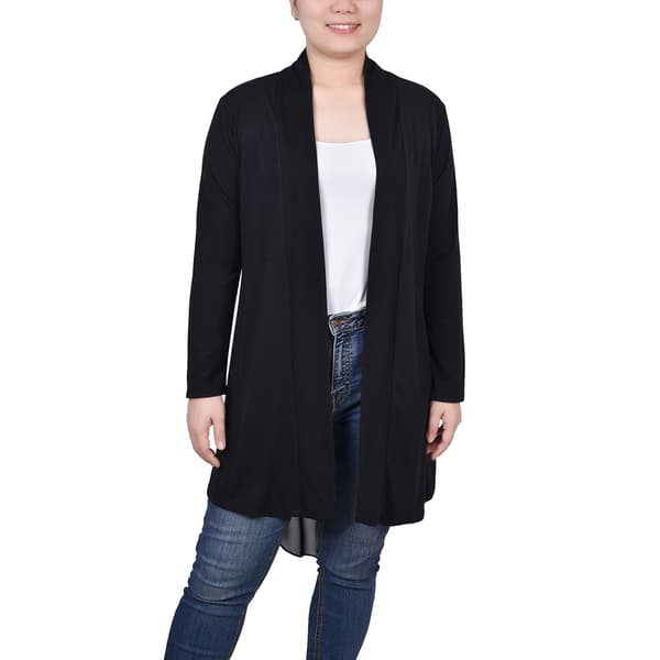 Womens NY Collection Chiffon Back Cozy Cardigan - image 