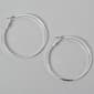 Design Collection Silver Large Flat Square Hoop Earrings - image 1