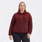 Plus Size Mountain Ridge Long Sleeve Solid Pullover Sherpa Jacket - image 1
