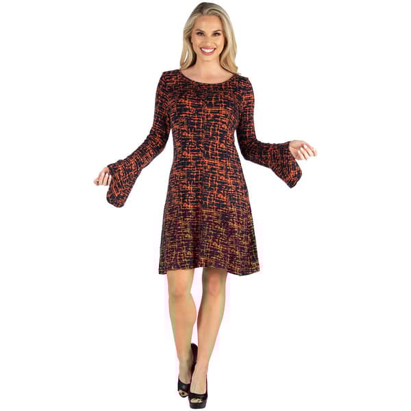 Womens 24/7 Comfort Apparel Bell Sleeve Knee Length Shift Dress - image 