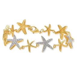 Gianni Argento Gold Plated Diamond Starfish Link Bracelet