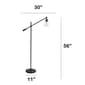Lalia Home Swing Arm Floor Lamp w/Clear Glass Cylindrical Shade - image 5