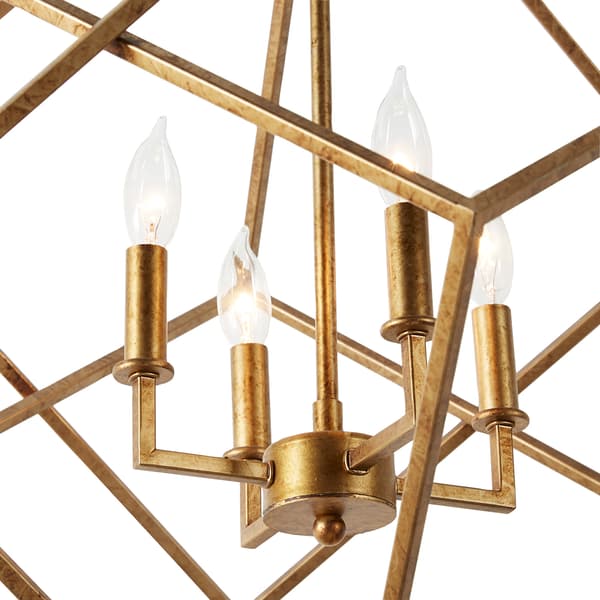 9th & Pike&#174; Gold Iron Modern Caged Chandelier