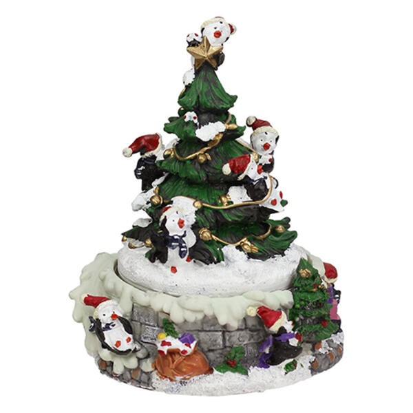 Northlight Seasonal Animated Penguin &amp; Christmas Tree Scene - image 