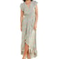 Womens Luxology Short Sleeve Ruffle Trim Challis High Low Dress - image 4
