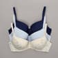 Womens Laura Ashley(R) 3pk. Partial Lace & Logo Bras - LS6336-3PKN - image 1