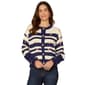 Womens Democracy Button Stripe Embroidery Cherry Cardigan - image 1