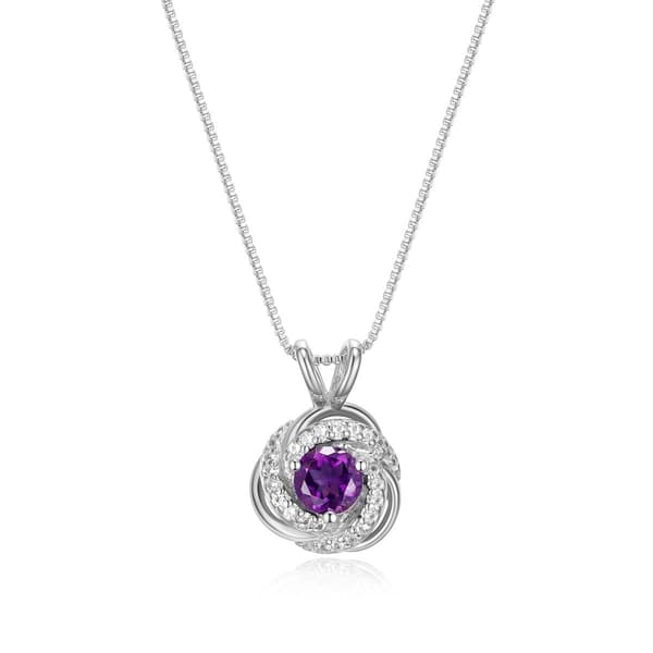 Forever Facets Amethyst Love Knot Necklace
