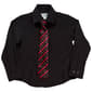 Boys (4-7) Bill Blass Long Sleeve Dress Shirt & Tie Set - Black - image 1