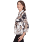 Women Alfred Dunner 3/4 Sleeve Shadow Leaf Button Front Top - image 4