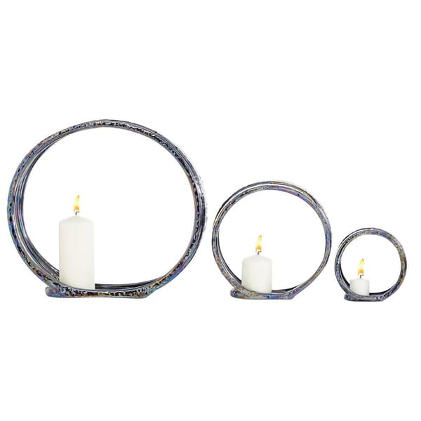 9th & Pike&#174; Silver Ceramic Glam Candlestick Holders - Set of 2