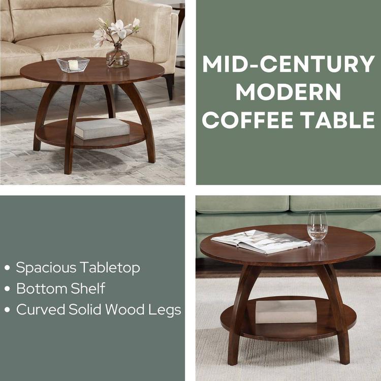 Convenience Concepts Aldrin Coffee Table with Shelf