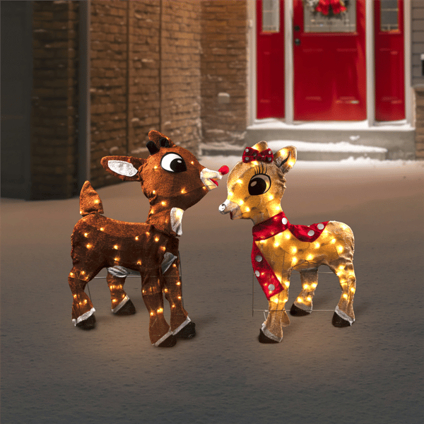 Northlight Lighted Rudolph & Clarice Outdoor Christmas Décor