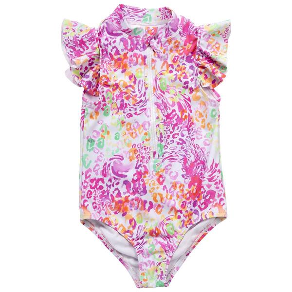 Toddler Girl Kensie Girl Cheetah Blossom One Piece Swimsuit - image 