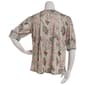 Plus Size One Step Up Elbow Sleeve Tie Neck Trim Leaf Blouse - image 3