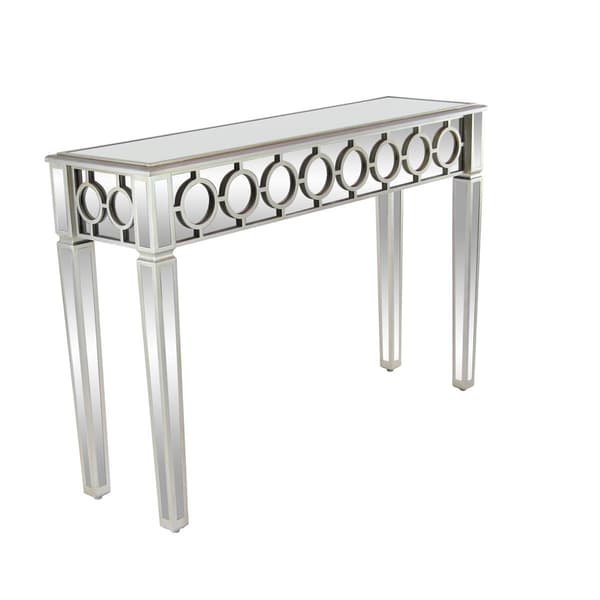9th & Pike® Silver Glam Wood Console Table