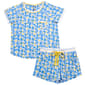 Juniors Pillow Talk Short Sleeve Daisies Boxer Pajama Set - image 1