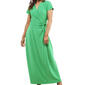 Womens Perceptions Short Sleeve Solid Side Knot Maxi Dress - image 3