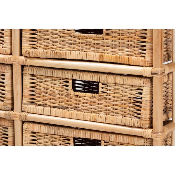 Baxton Studio Dariana Natural Brown 6-Drawer Storage Cabinet