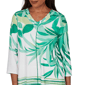 Petite Alfred Dunner Resort Living V Neck Artisan Leaf Blouse - image 5