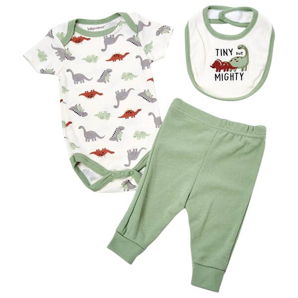 Baby Boy &#40;NB-9M&#41; baby views&#40;R&#41; 3pc. Dino Bodysuit & Pants Set - image 