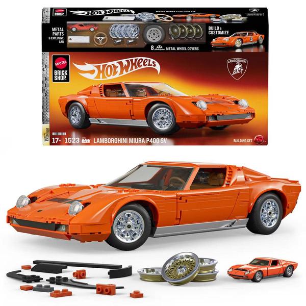 Hot Wheels(R) Brick Shop 71 Lamborghini Miura P400 Sv Building Toy - image 