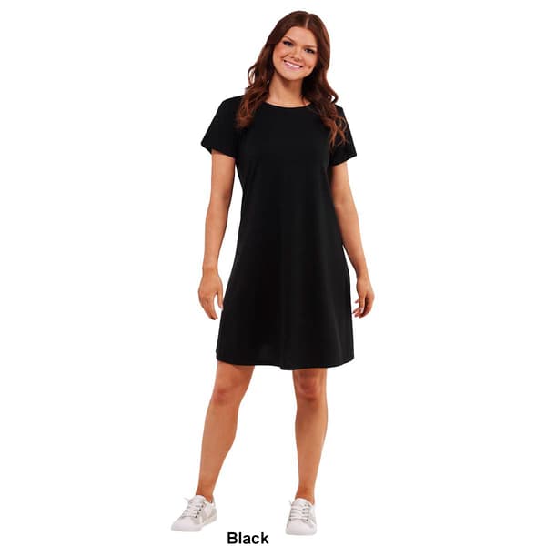 Petite Architect&#174; Short Sleeve Solid A-Line Dress