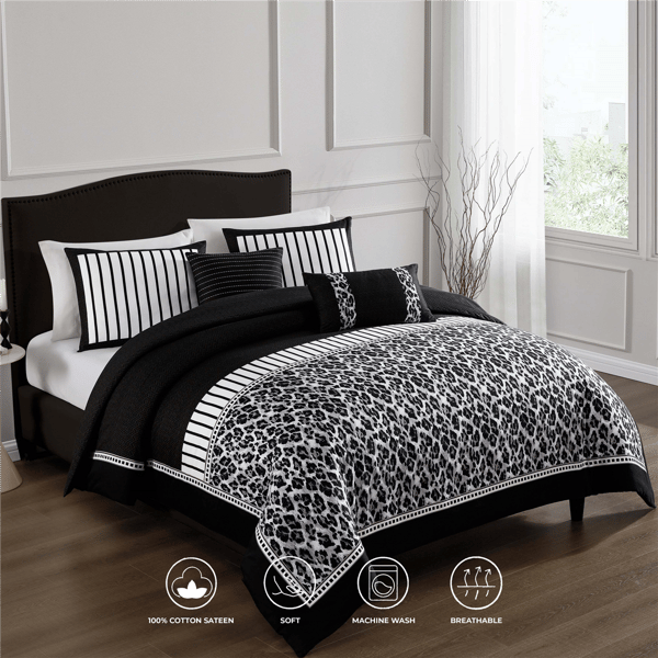Bebejan Jaguar Sateen  5pc. Reversible Comforter Set