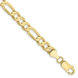 Mens Gold Classics™10kt. 6mm 8in. Concave Figaro Chain Bracelet